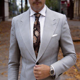 Black Brown Floral Necktie