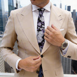 Black Silver Floral Necktie