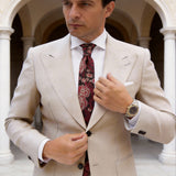 Black Red Floral Necktie