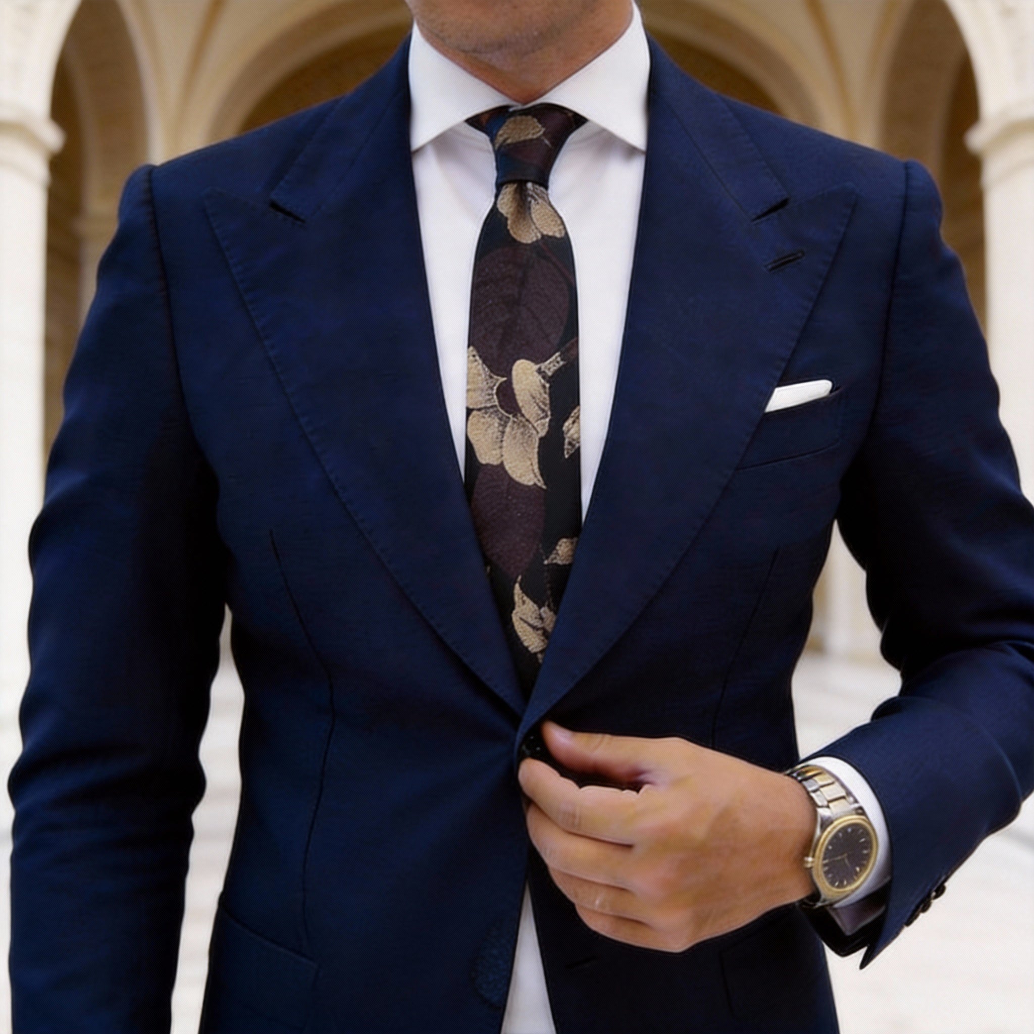 Black Gold Leaf Necktie