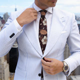 Brown Beige Floral Necktie