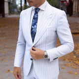 Blue Gray Floral Necktie