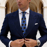 Blue With Black Circles Necktie