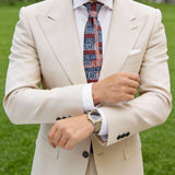 Navy With Multicolor Text Necktie