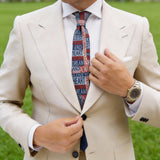 Navy With Multicolor Text Necktie