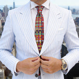 Black With Multicolor Geometric Necktie