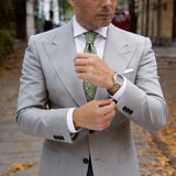 Green With Ivory Floral Necktie