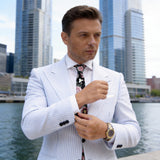 Black With Pink Floral Necktie