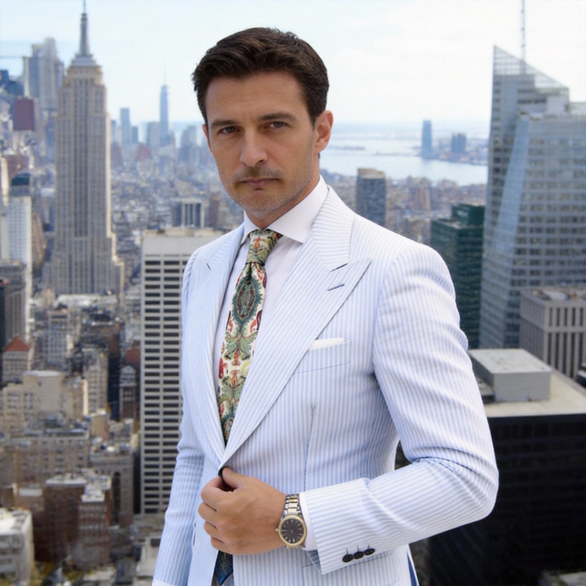 Beige with Red Flamingo Necktie