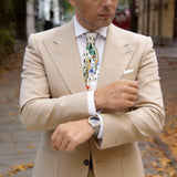 Beige with Multicolor Architectural Landmarks Necktie