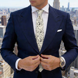 Beige Black Faces Necktie