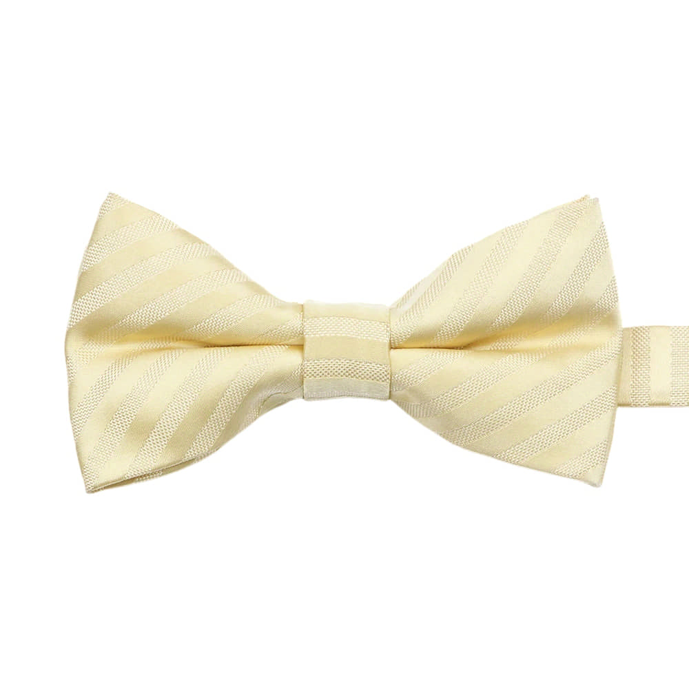 Pale Yellow Yellow Striped Bowtie