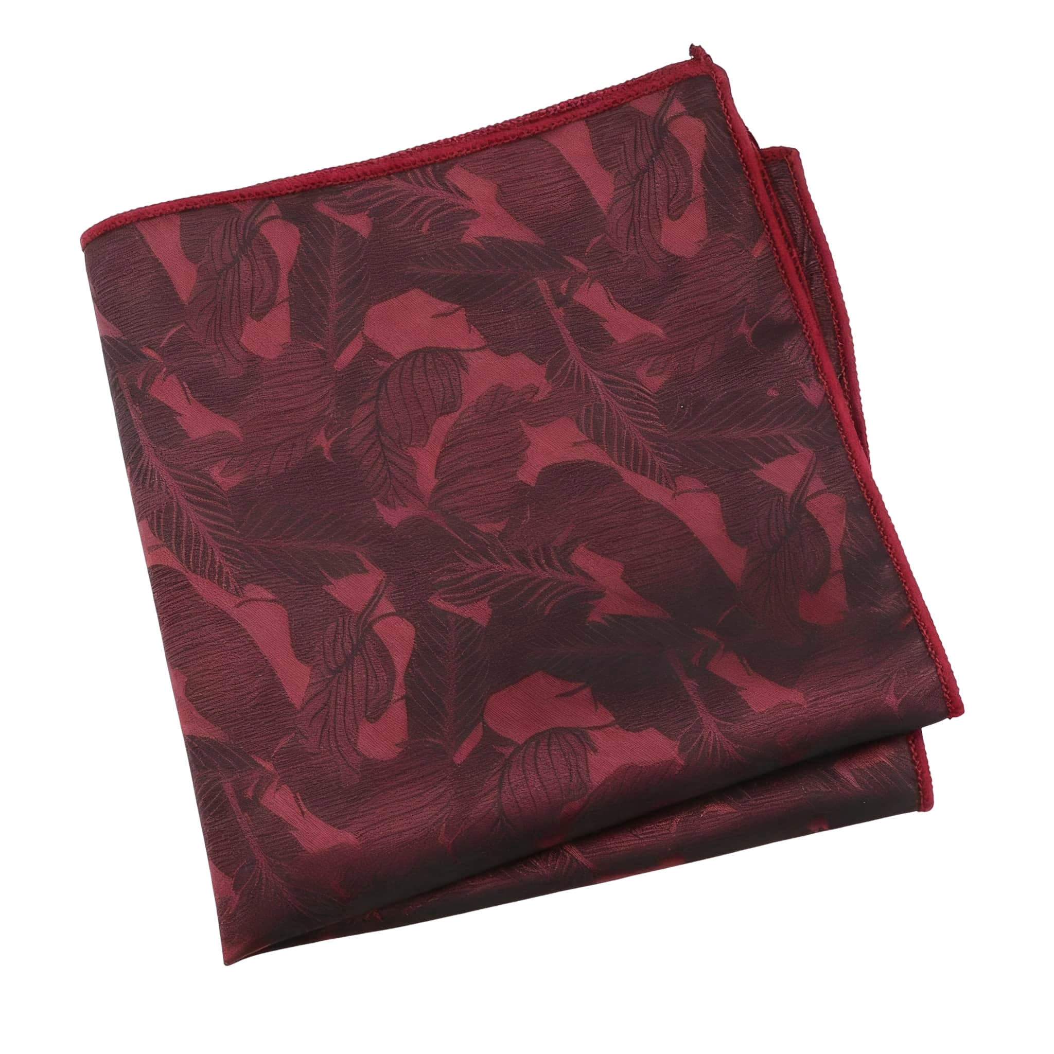 Burgundy Black Leaf Pocket Square