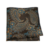 Brown Gold Paisley Pocket Square