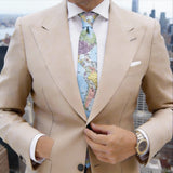 Light Blue With Multicolor World Map Necktie