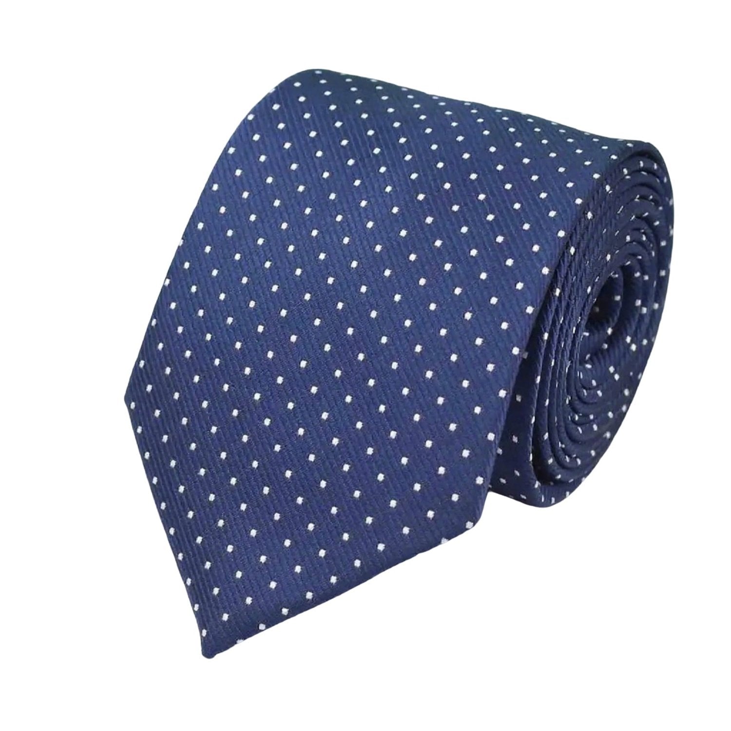 Dark Blue with White Polka Dot Necktie