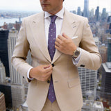 Purple With Blue White Polka Dots Necktie