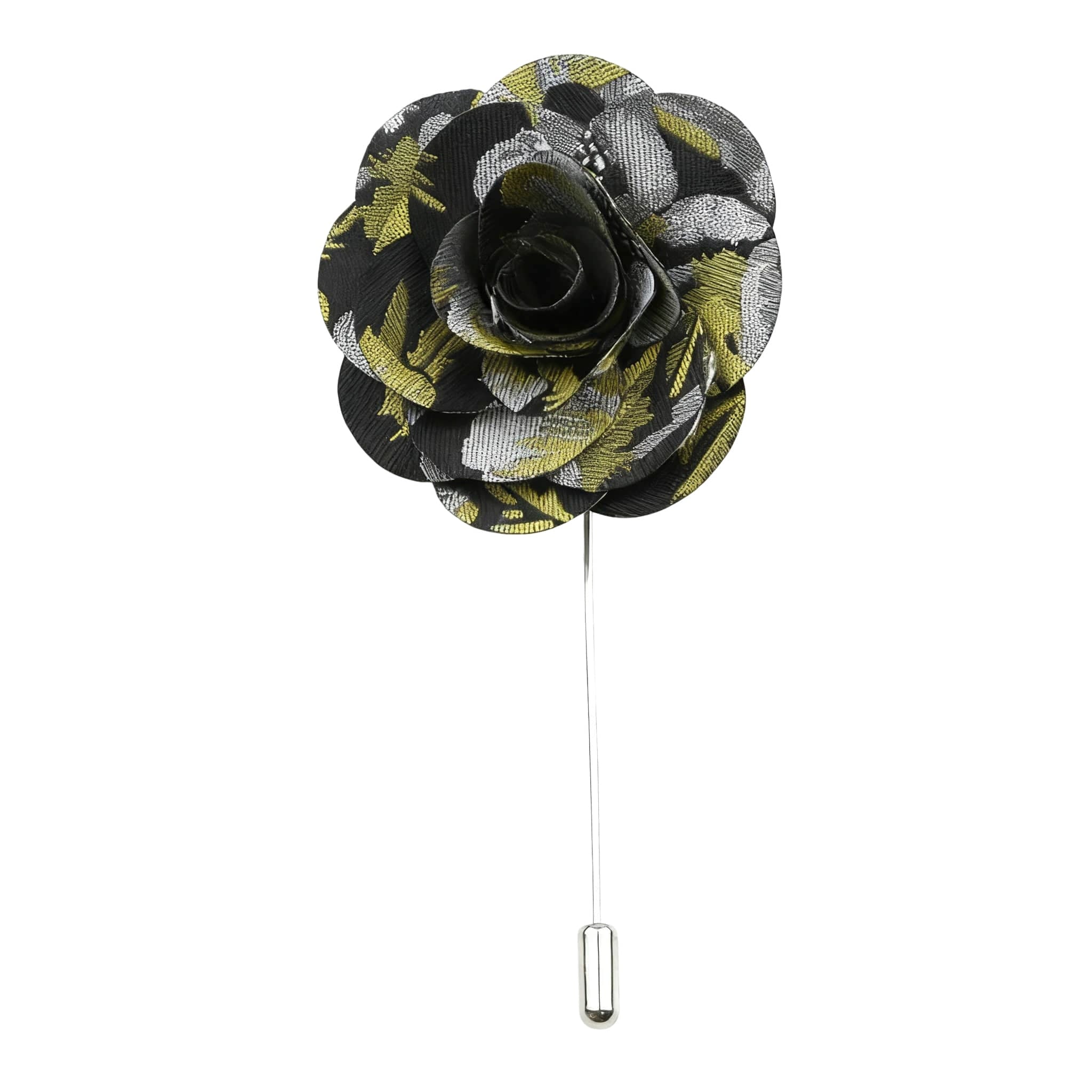 Black Yellow Floral Lapel Pin