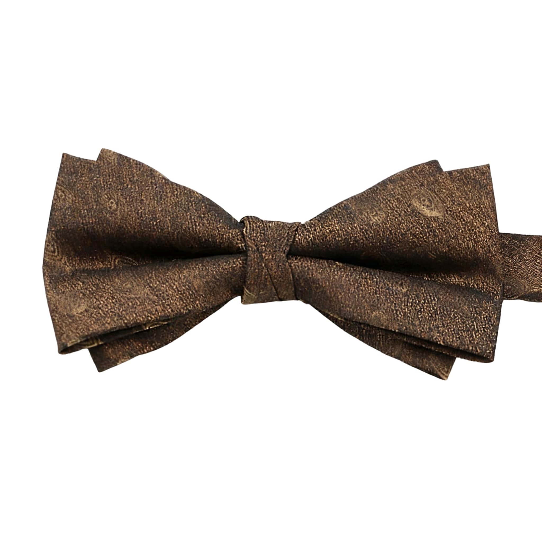 Brown Gold Feather Bowtie