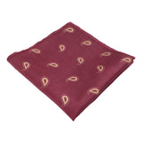 Burgundy Gold Paisley Pocket Square