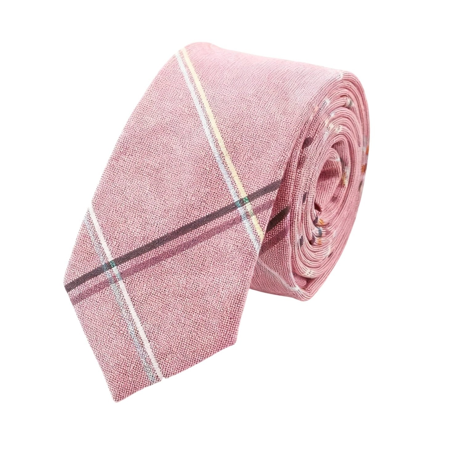 Pink with Colorful Stripes Necktie