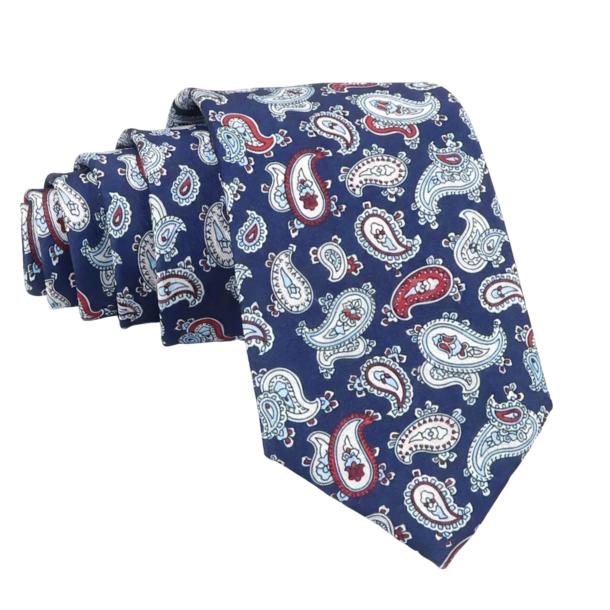 Beige White Floral Necktie