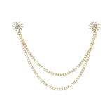 Gold White Solid Lapel Pin