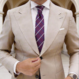 Purple Necktie With Blue White Stripes