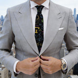 Black With Colorful Math&Geometry Necktie