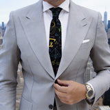 Black With Colorful Math&Geometry Necktie