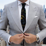 Black With Colorful Math&Geometry Necktie