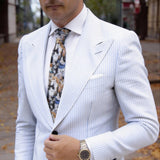 White With Multicolor Cats Necktie