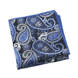 Black Blue Paisley Pocket Square