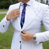 Black With Blue Leaf Necktie