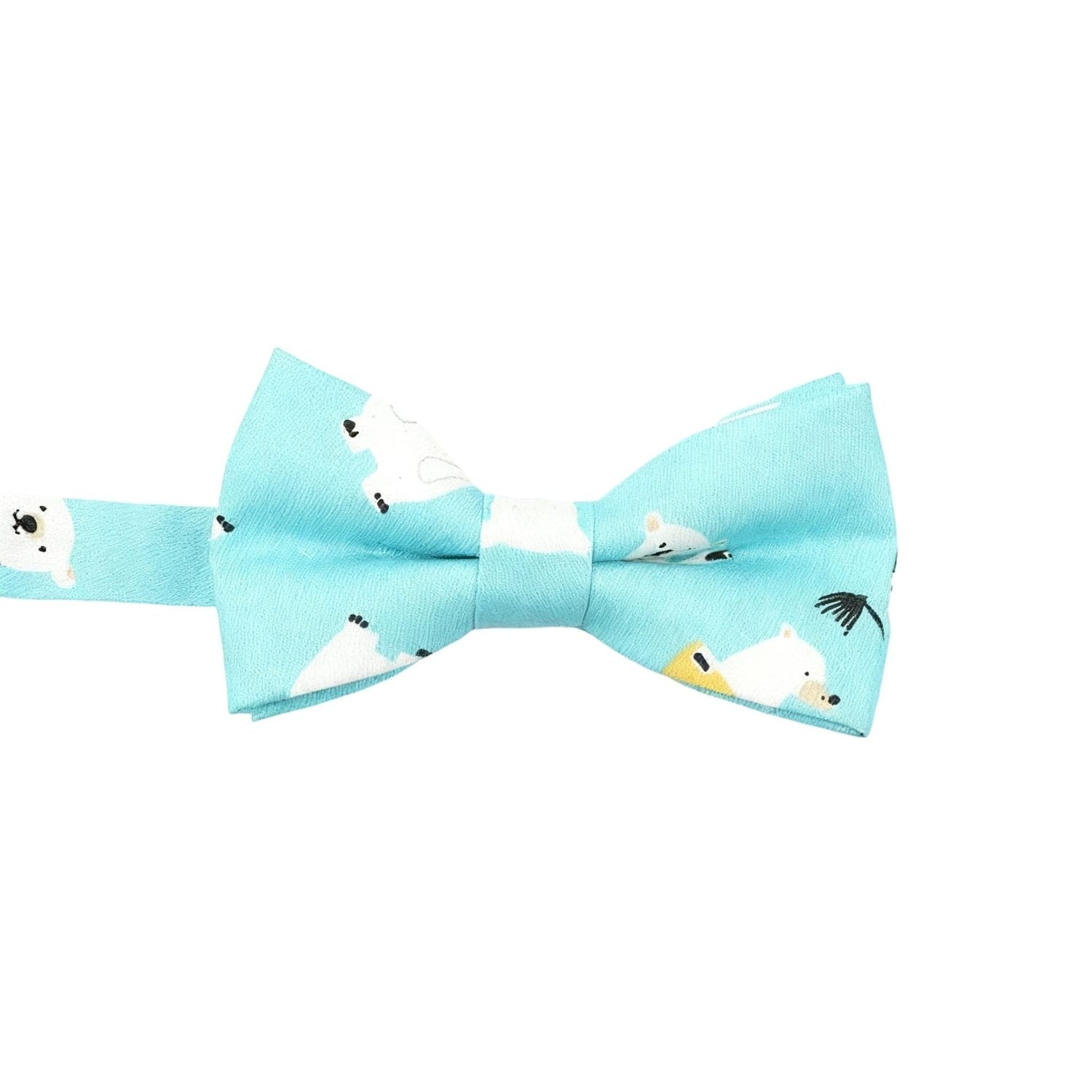 Light Cyan with White Polar Bear Bowtie