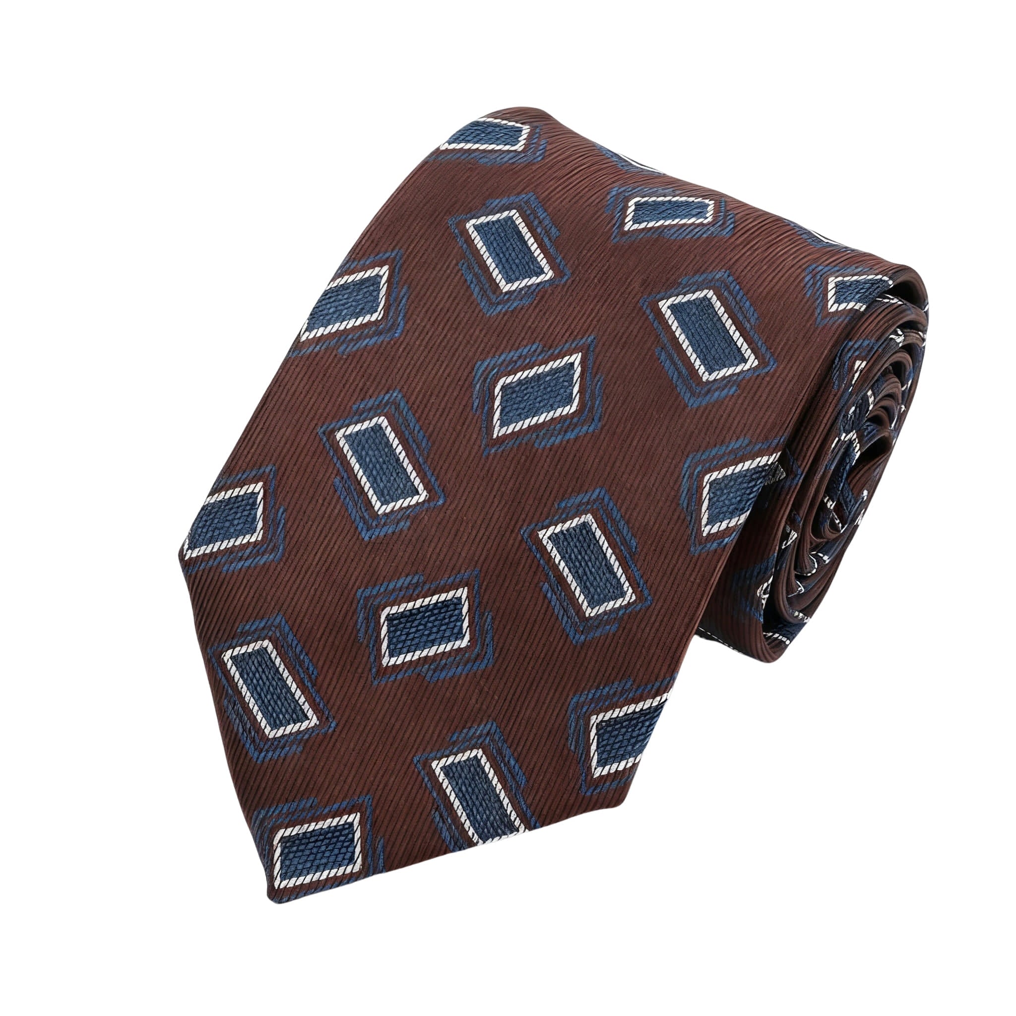 Brown Blue Diamond Necktie