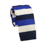 Navy Blue White Striped Necktie
