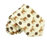 Beige Brown Horse Necktie
