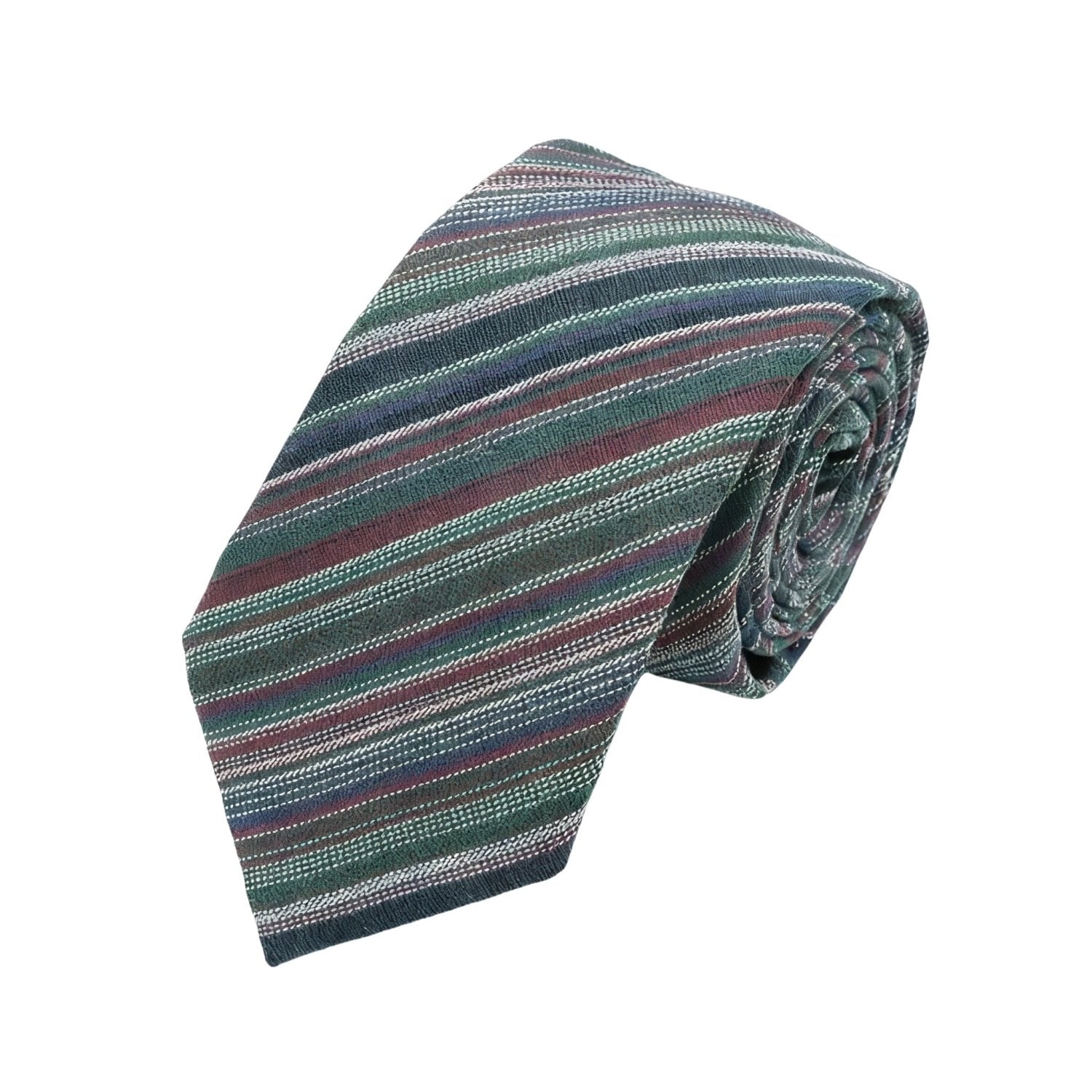 Green with Red Striped Necktie