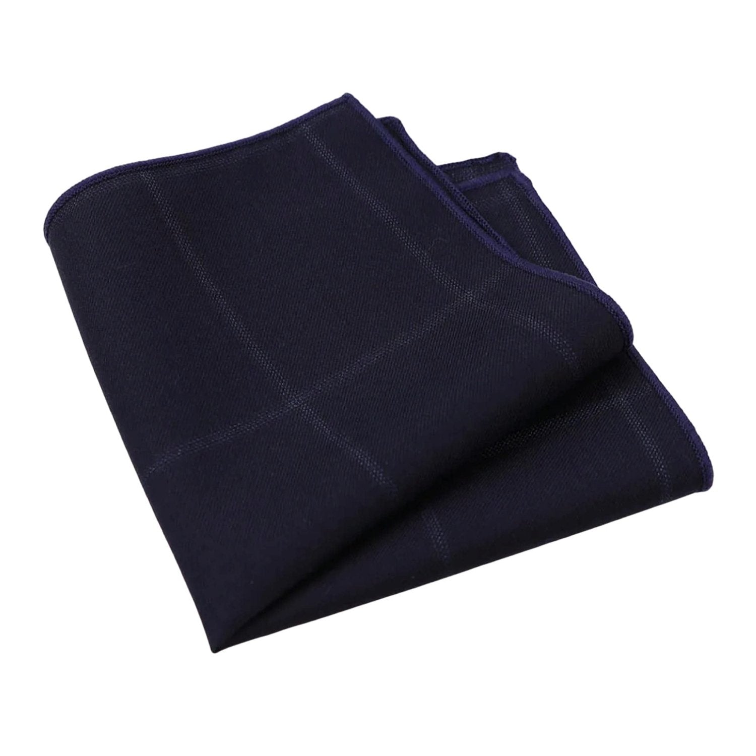 Navy Blue With White Plaid Pocket Square