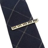 Gold White Piano Tie Bar