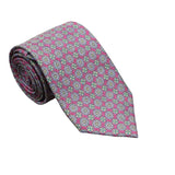 Magenta Green Floral Necktie
