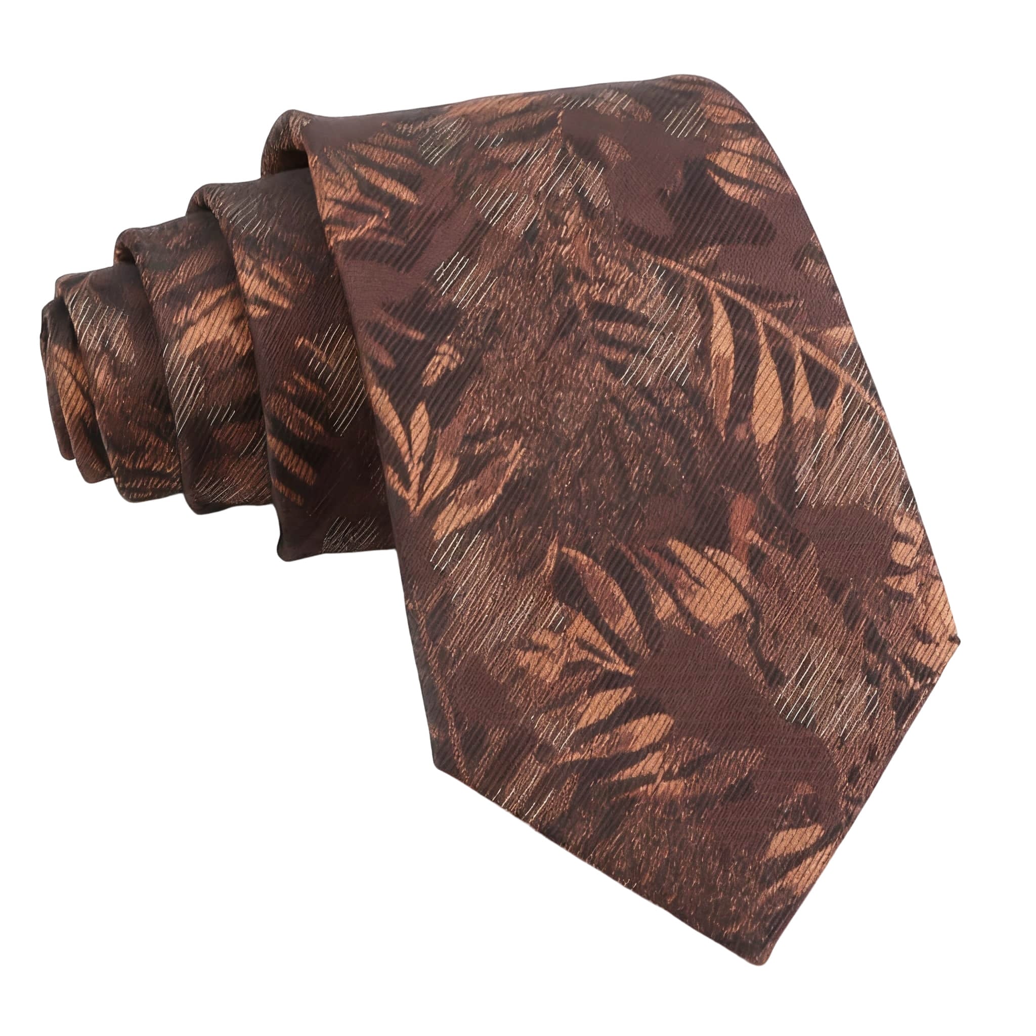Brown Brown Leaf Necktie
