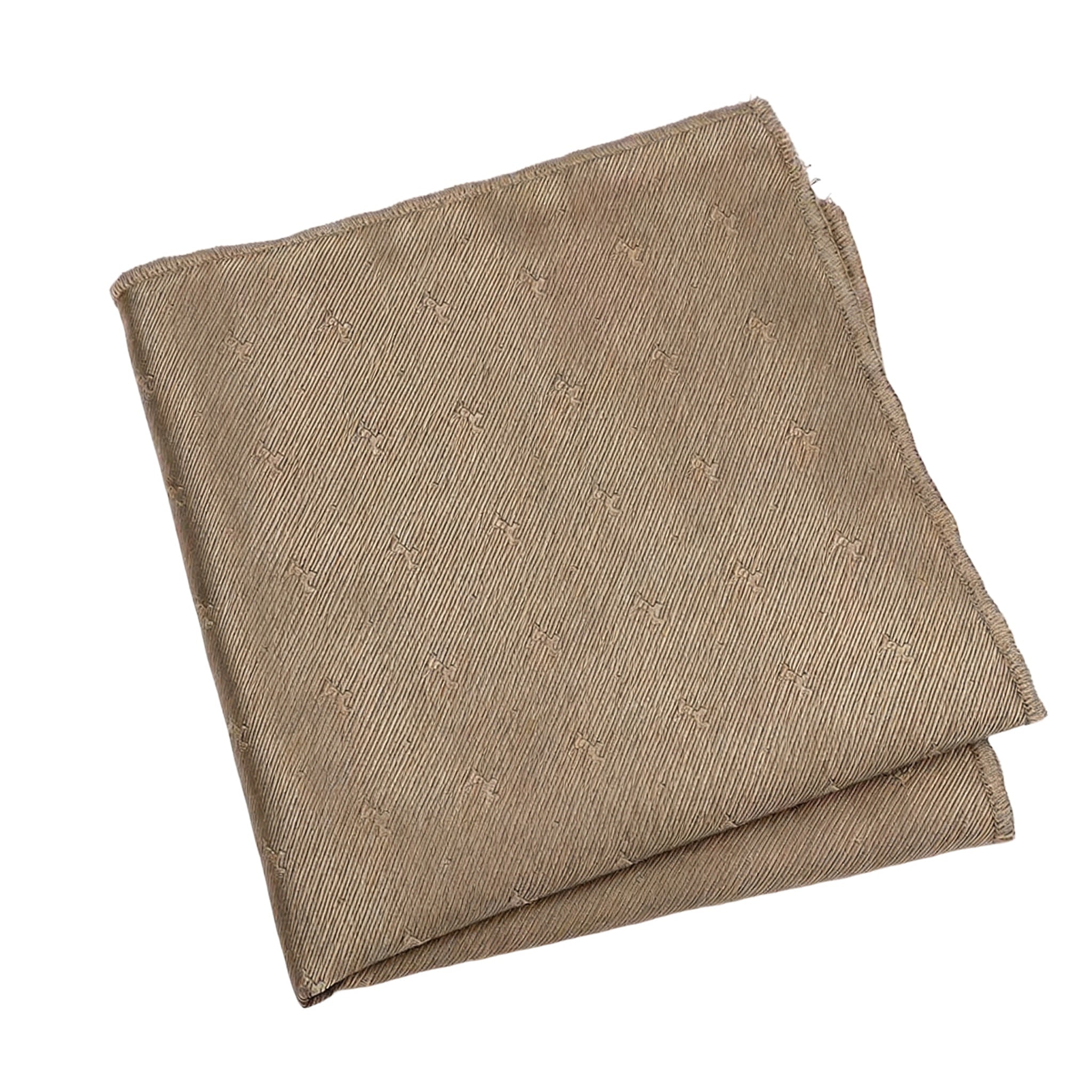 Khaki Brown Logo Pocket Square