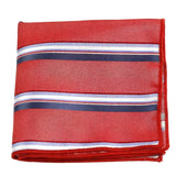 Red Blue Striped Pocket Square