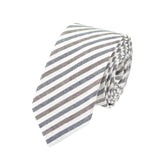 Off White Brown Stripe Necktie