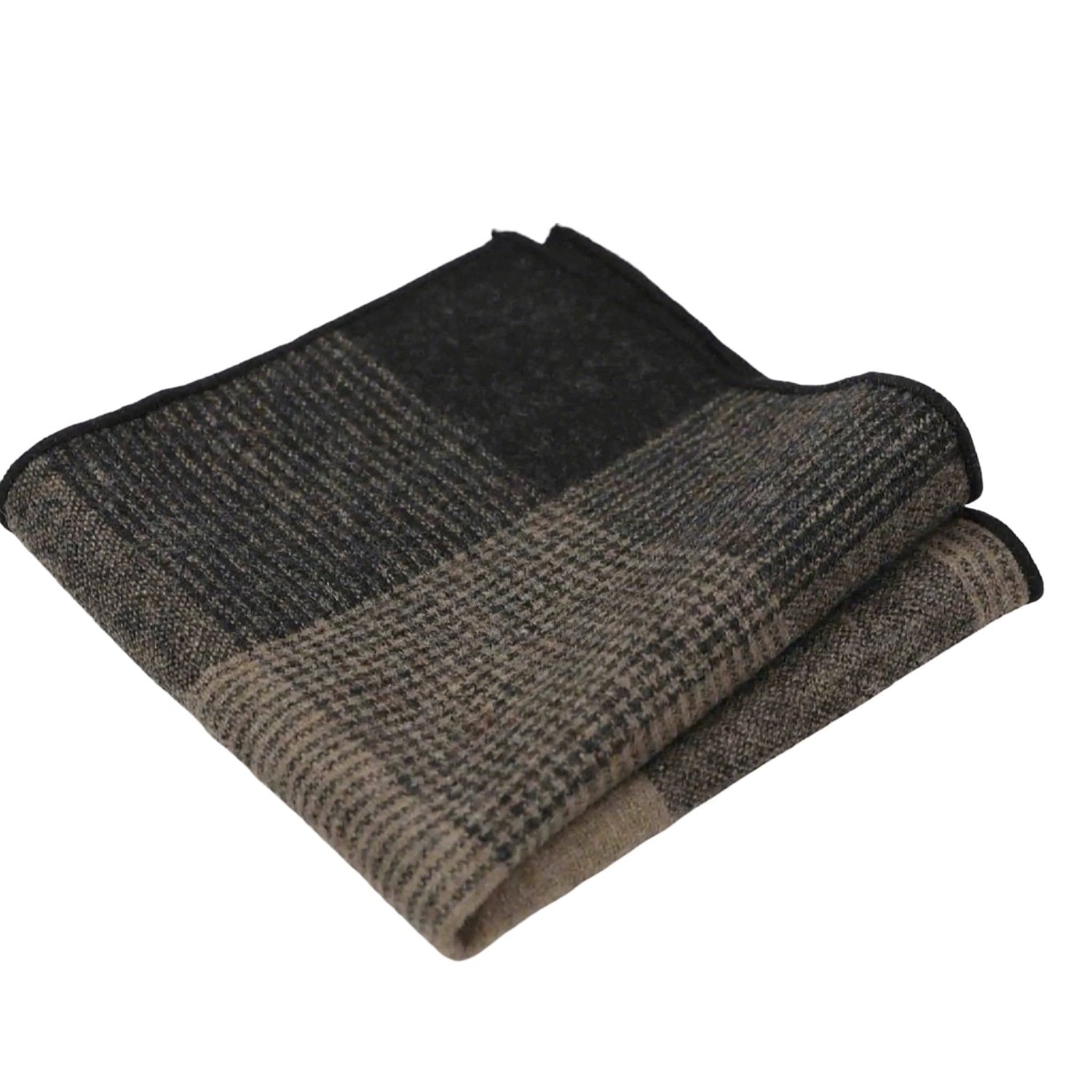 Brown With Black Plaid Pocket Square