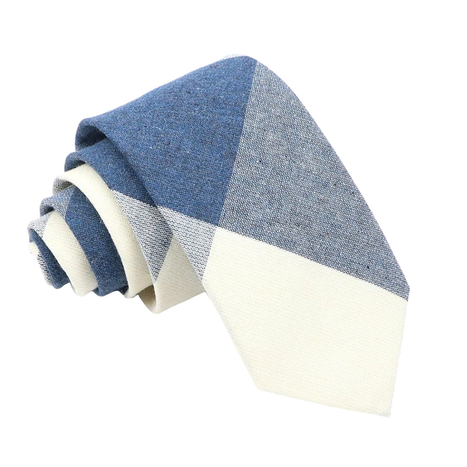 Dark Blue with Multi-color Diagonal Block Necktie