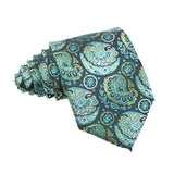 Dark Teal Teal Paisley Necktie