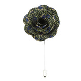 Dark Green Blue Floral Lapel Pin